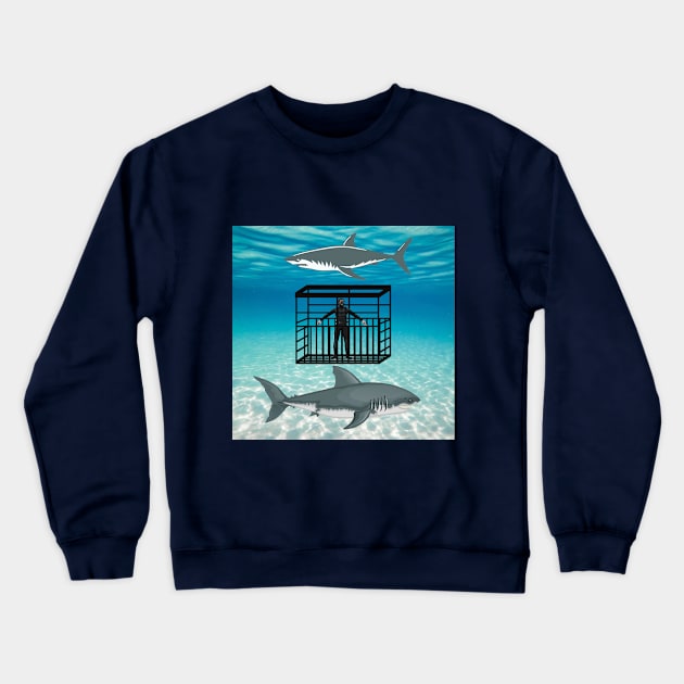 shark lover water world Crewneck Sweatshirt by ZAARA